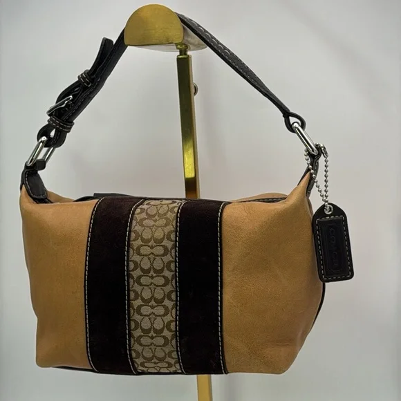 Vintage Coach Y2K leather - suede - signature mini bag - Picture 3 of 13
